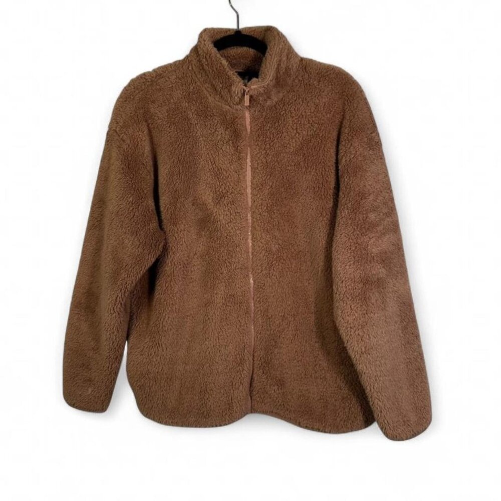 Victoria's Secret Teddy Fleece Zip Up Jacket in Chestnut